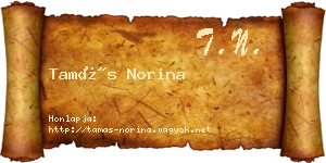 Tamás Norina névjegykártya