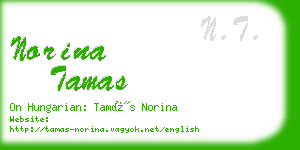 norina tamas business card